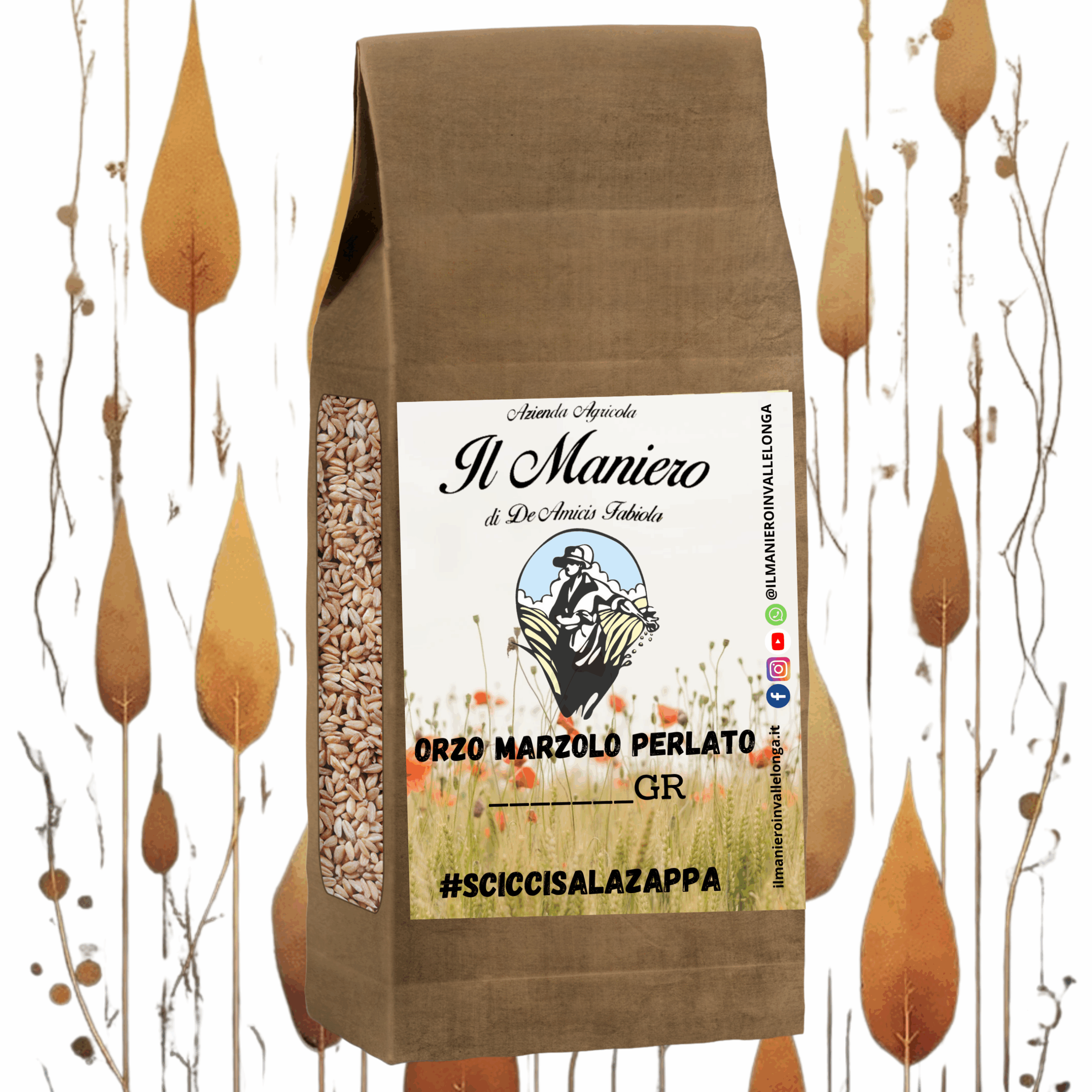 orzo marzolo perlato, confezione 500gr 100% biodegradabile @ilmanieroinvallelonga