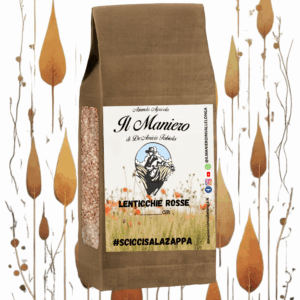 lenticchie rosse secche di montagna 500gr sacchetto in carta 100% biodegradabile @ilmanieroinvallelonga