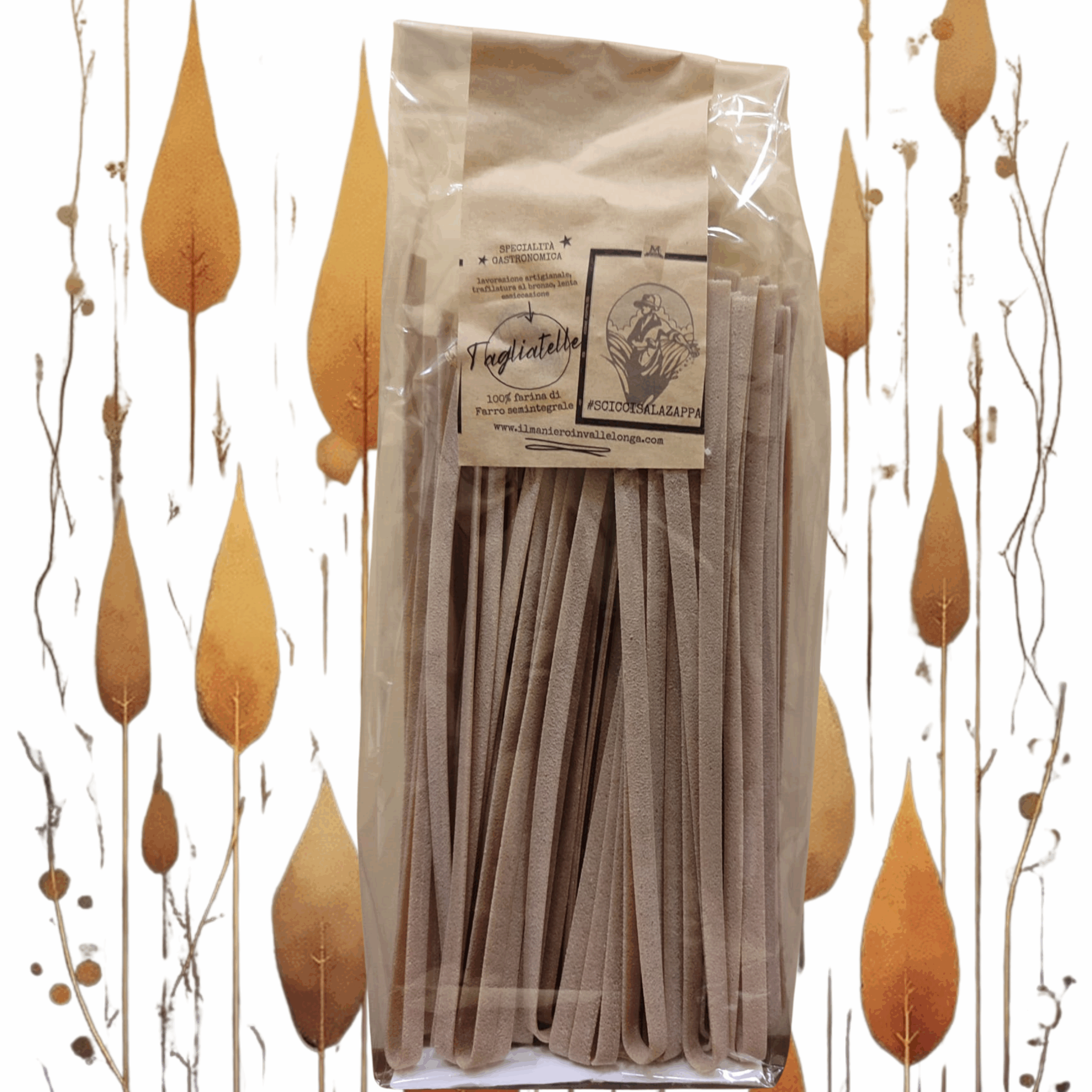 Tagliatelle semintegrali di grano duro antico Saragolla abruzzese 500gr @ilmanieroinvallelonga